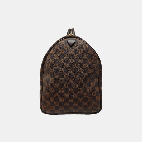 KEEPALL 50 Damier Ebene Coated Canvas Brown