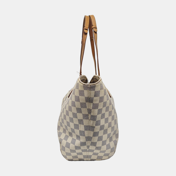 SALINA PM Damier Azur Coated Canvas White