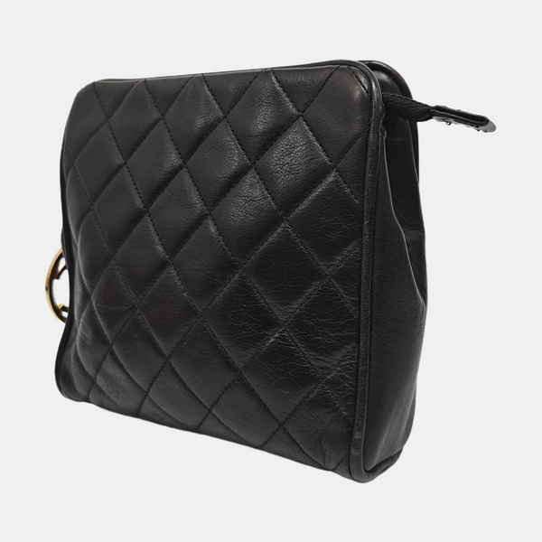 Quilted Calfskin Clutch Black