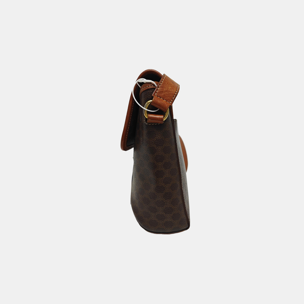 Coated Canvas Shoulder Bag Brown