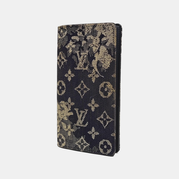 BRAZZA Monogram Denim Blue Wallet