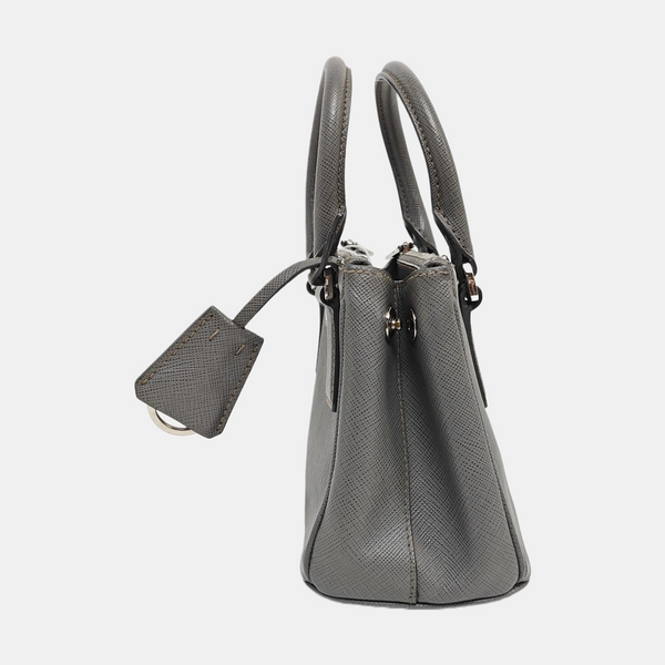 Galleria Super Mini Saffiano Calfskin Gray