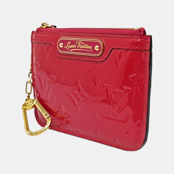Monogram Patent Leather Card Holder Red