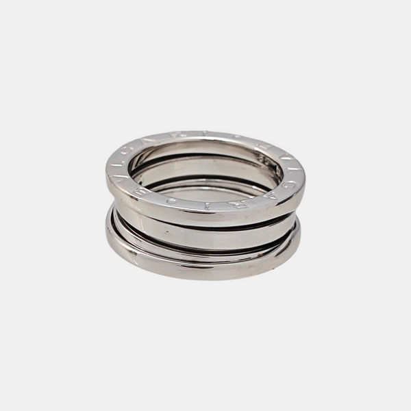 B.ZERO1 18k White Gold Silver Ring EU 50