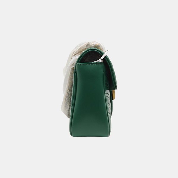 GG Marmont Medium Quilted Calfskin Green