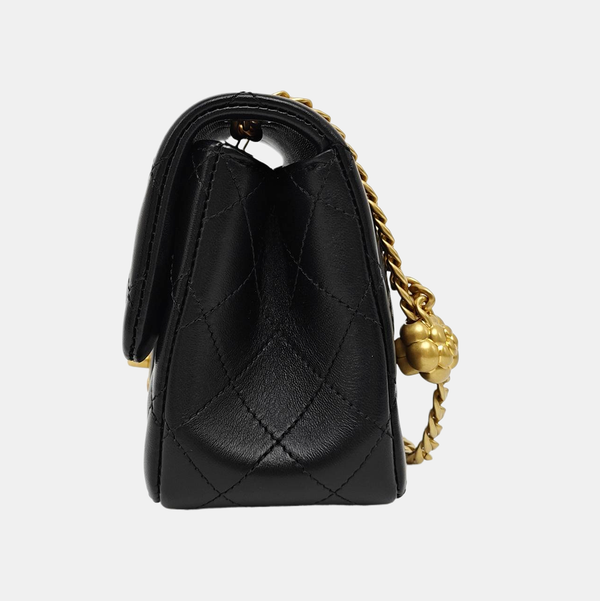 22SS Mini Quilted Lambskin Black