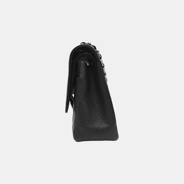 CLASSIC FLAP Jumbo Quilted Grained Calfskin Black