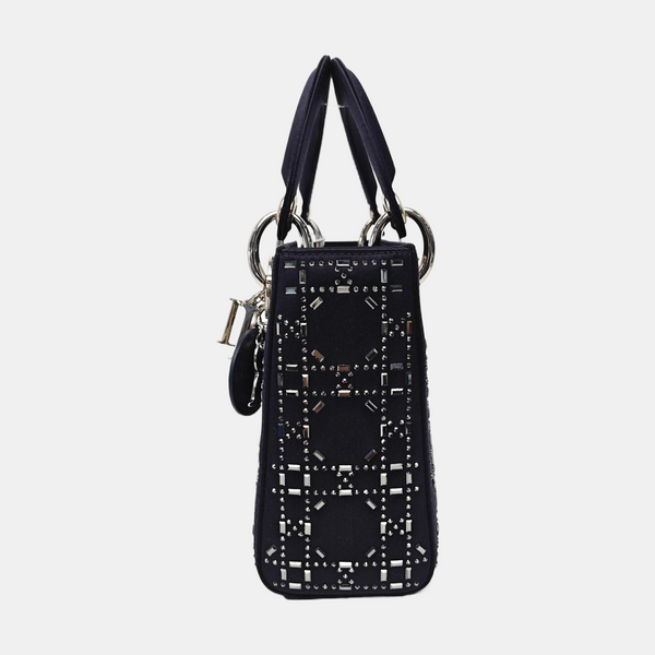 Lady Dior Mini Silk Satin Blue