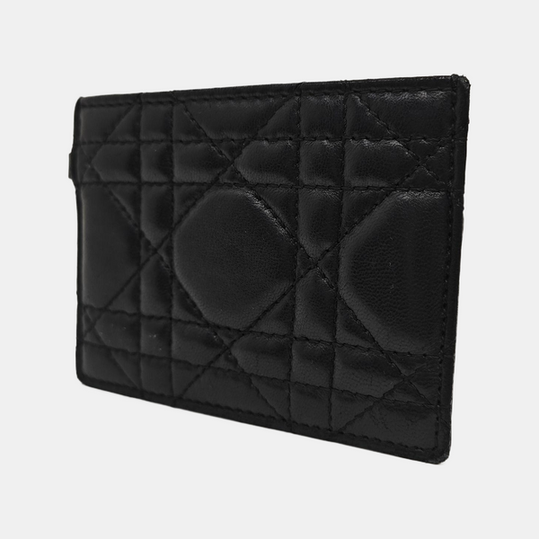 Lady Dior Quilted Lambskin Black Card Holder