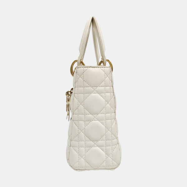 Lady Dior Cannage Lambskin White