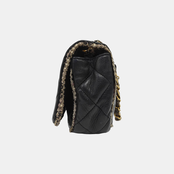 Quilted Calfskin Shoulder Bag Black