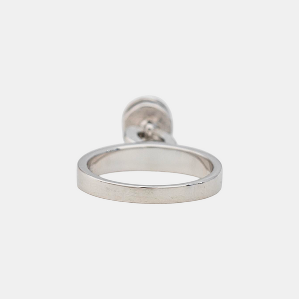18k White Gold Silver Ring EU 53