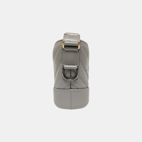 GABRIELLE Small Chevron Calfskin Gray