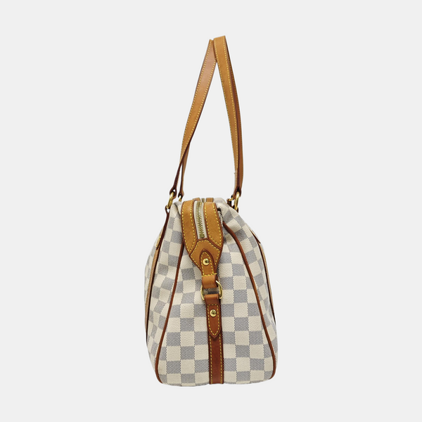 STRESA Damier Azur Coated Canvas White