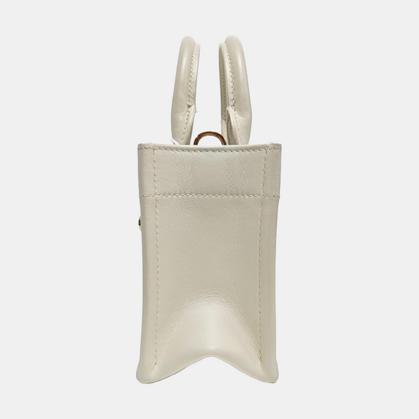 Book Tote Mini Cannage Calfskin White