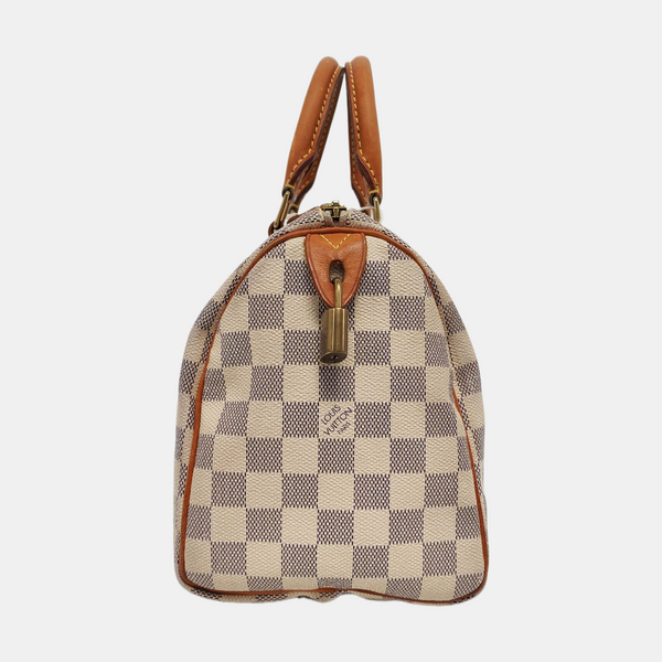 SPEEDY 25 Damier Azur Coated Canvas White