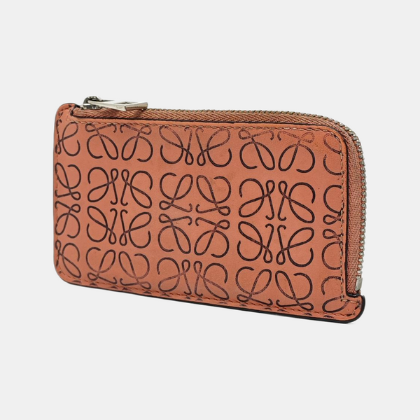 Monogram Calfskin Card Holder Pink