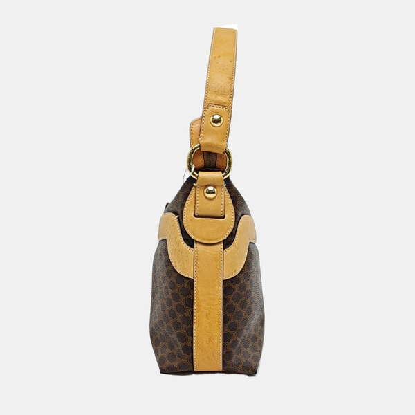 Coated Canvas Shoulder Bag Brown