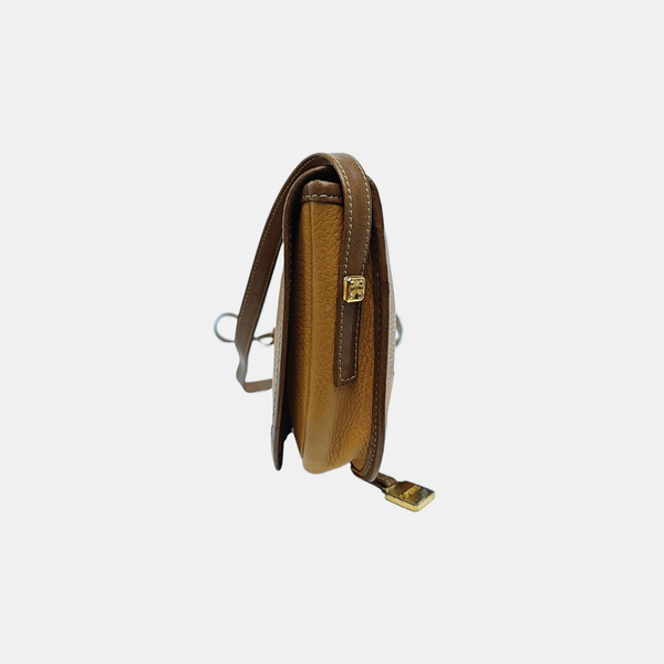 Calfskin Crossbody Bag Small Beige