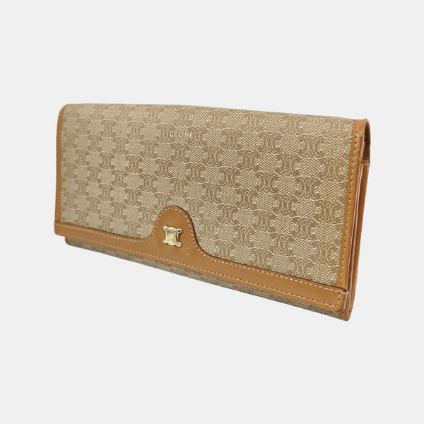 Coated Canvas Wallet Beige