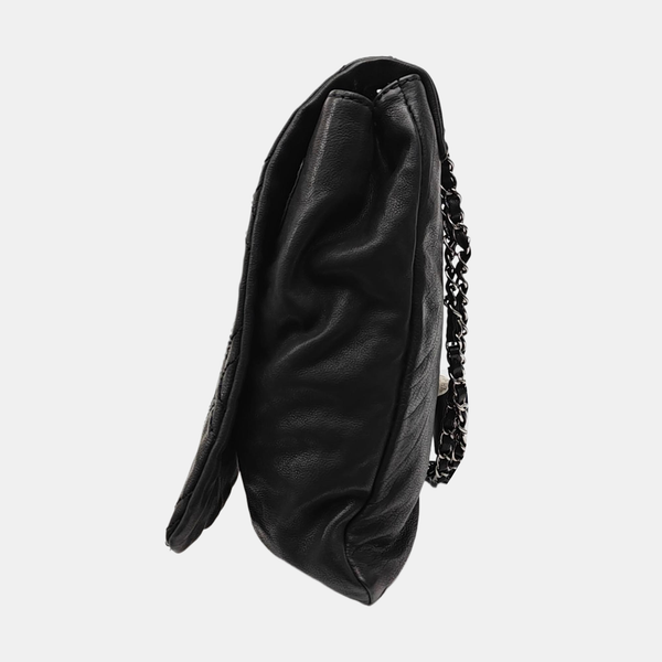 Quilted Calfskin Shoulder Bag Black