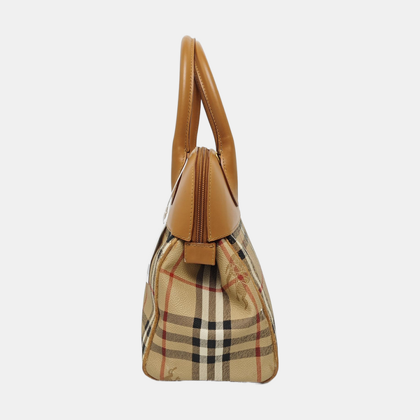Coated Canvas Shoulder Bag Beige