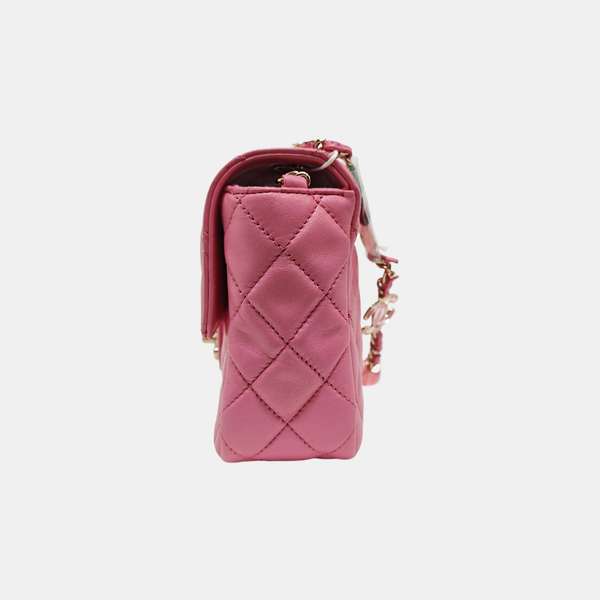 CLASSIC FLAP Mini Quilted Lambskin Pink
