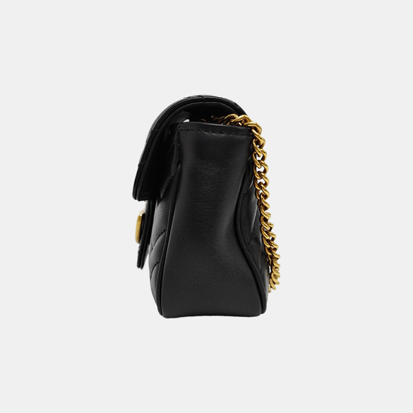GG Marmont Mini Quilted Calfskin Black