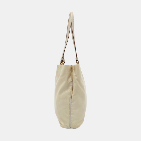 Nylon Tote Bag Beige