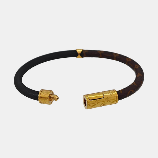 DAILY CONFIDENTIAL Leather Brown Bangle