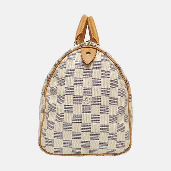 SPEEDY 30 Damier Azur Coated Canvas White