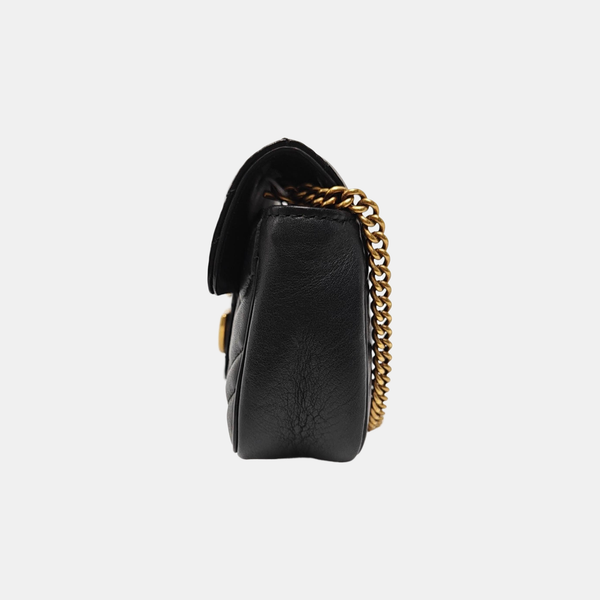 GG Marmont Mini Quilted Calfskin Black