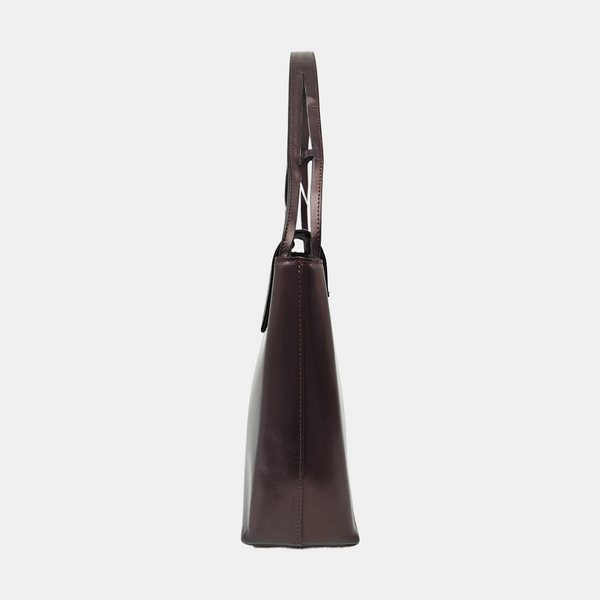 Calfskin Top Handle Bag Brown