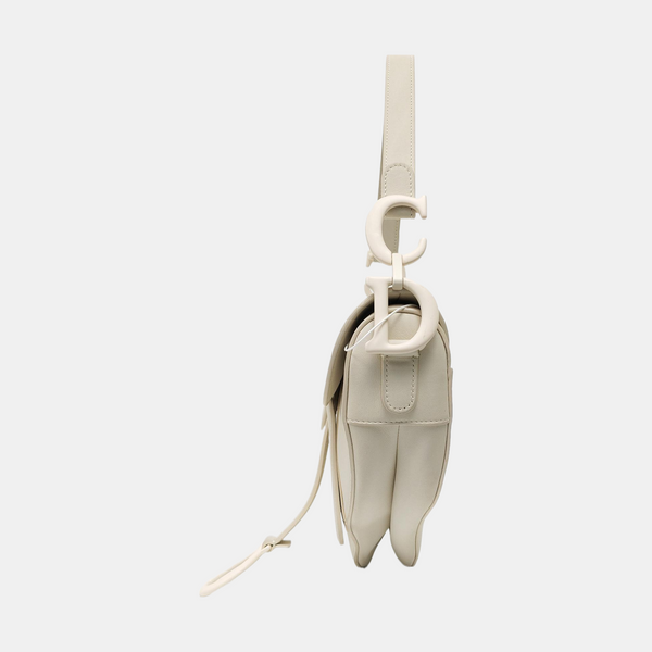 Saddle Small Calfskin White