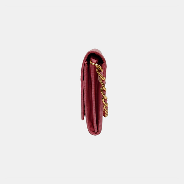 Fold Wallet Saffiano Calfskin Red