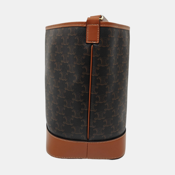 Authenticated pre-owned TRIOMPHE CANVAS Medium Coated Canvas Yellow - Bucket Bag at Looply