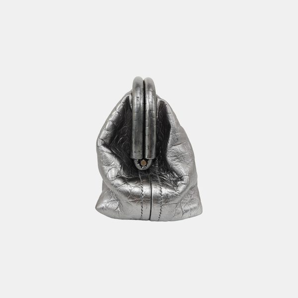 Calfskin Clutch Extra Small Silver