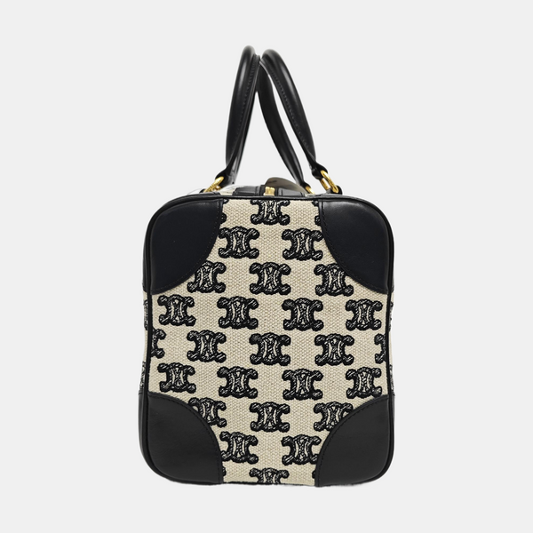 Fabric Top Handle Bag Small White