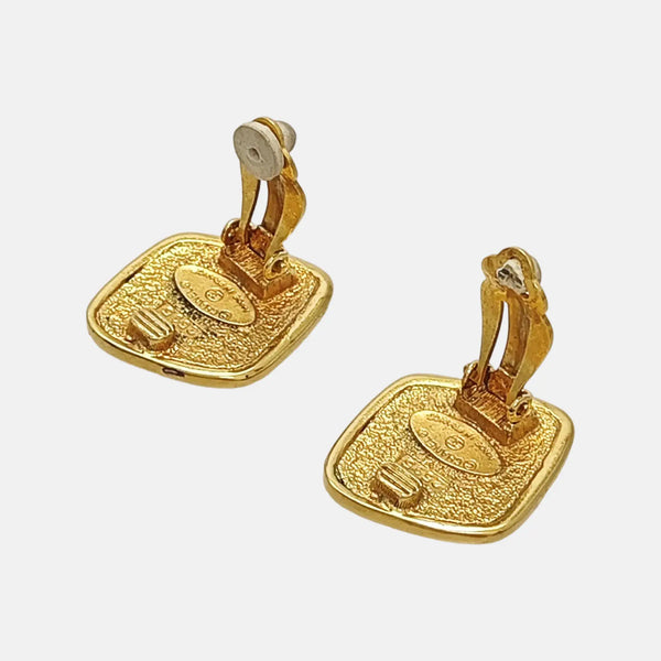 Metal Gold Clip On Earrings