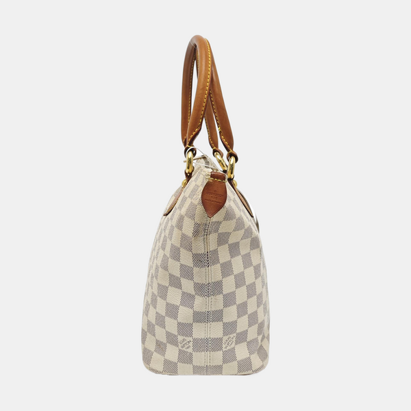 SALEYA PM Lona revestida Damier Azur Blanca