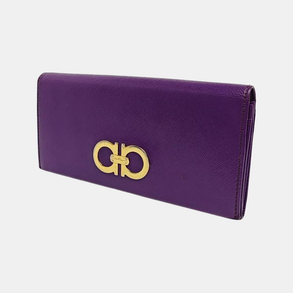 Gancini Calfskin Purple Wallet