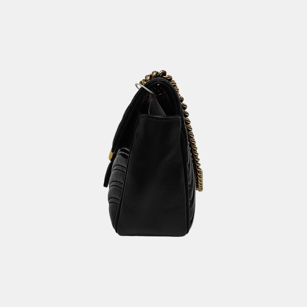 GG Marmont Medium Quilted Calfskin Black