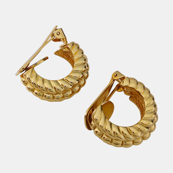 Metal Gold Clip On Earrings
