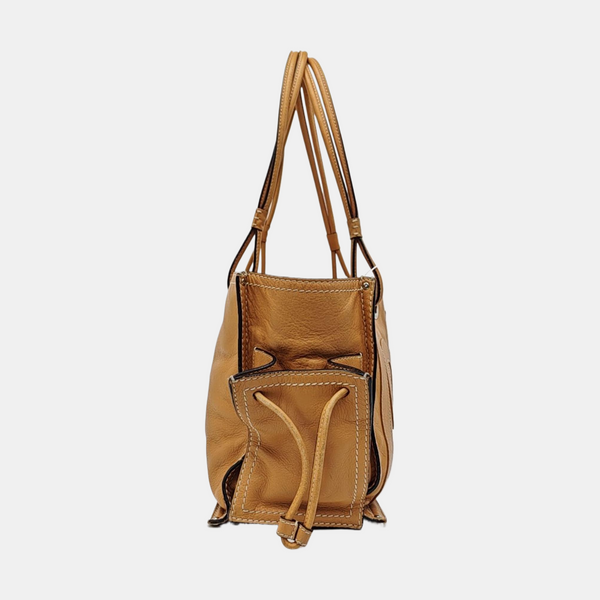 Calfskin Top Handle Bag Brown