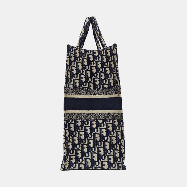 Book Tote Large Oblique Canvas Blue