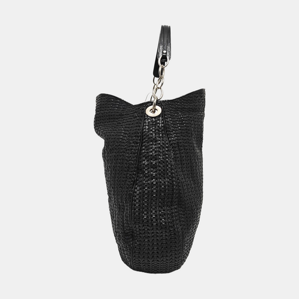 Calfskin Top Handle Bag Black