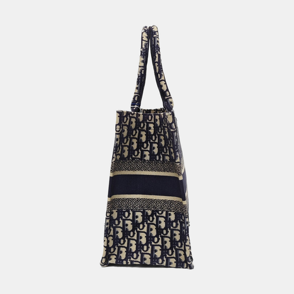 Book Tote Medium Oblique Canvas Blue
