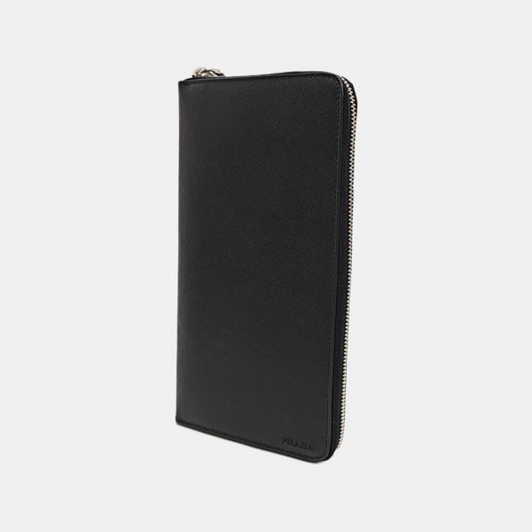 Saffiano Calfskin Clutch Black