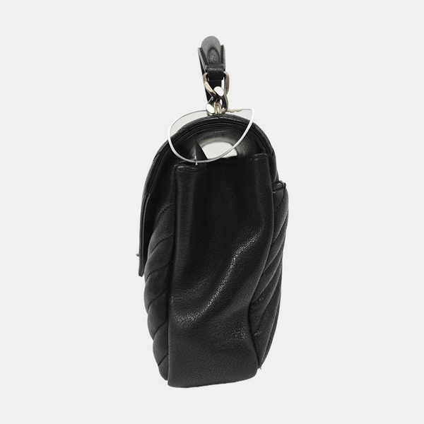 COLLEGE Medium Chevron Lambskin Black