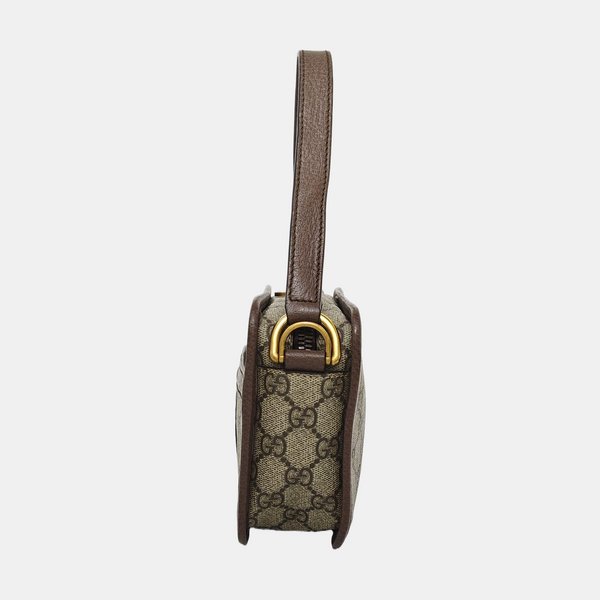 Ophidia Small Monogram Coated Canvas Beige